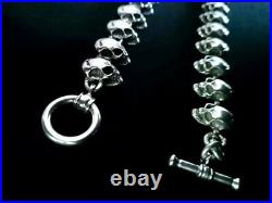 Super Sale New Skull Men's Necklace Silver Sterling 925 Rocker Biker Gothic
