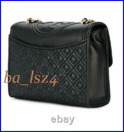 TORY BURCH Large Fleming Convertible Shoulder Bag NWT Black Authentic 31381 sale