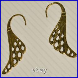 Tribal Gold Brass Gypsy Hoop Earrings Belly Dance Mandala Psy Boho Ethnic SALE