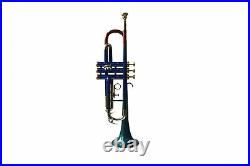Trumpet BRAND NEW BLUE GREEN RED BRASS FINISHED BB KEYS BLACK FRIDAY SALE