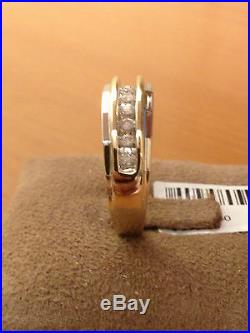 Two Tone White and Yellow Gold Mens Wedding Anniversary Diamonds Ring Band SALE