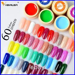 VENALISA 60 Solid Colors Paint Gel Nail Art Designs 2021 Hot Sale Soak Off LED