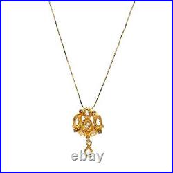 Valentine Day Sale 0.7 Natural Diamond 18k Yellow Gold Pendant Jewelry