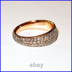 Valentine Day Sale 0.95ct Natural Diamond Band Ring 18k Gold Jewelry