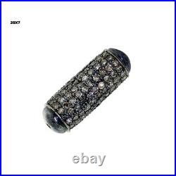 Valentine Day Sale 1.304ct Diamond Capsule Design Spacer Finding Silver Jewelry