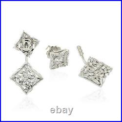 Valentine Day Sale 2.32ct Natural Diamond Dangle Earrings 18k White Gold Jewelry