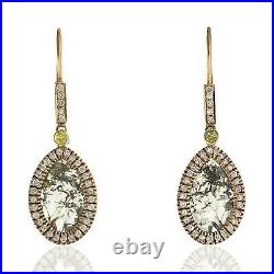 Valentine Day Sale 5.24ct Natural Diamond Dangle Earrings 18k Rose Gold Jewelry
