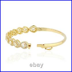 Valentine Day Sale Natural Diamond Bangle 18k Yellow Gold Jewelry