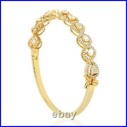 Valentine Day Sale Natural Diamond Bangle 18k Yellow Gold Jewelry