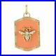Valentine Sale 0.11ct Natural Diamond Bee Charm Pendant 18k Yellow Gold Jewelry