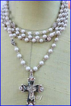 Virgin Saints & Angels Grey Pearl Magdalena Rosary Brand New with Tags on Sale