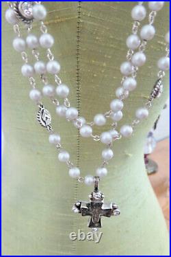 Virgin Saints & Angels Grey Pearl Magdalena Rosary Brand New with Tags on Sale