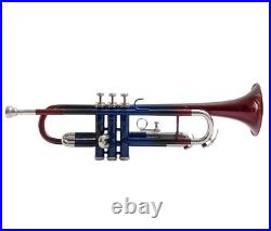 WEEKEND SALE Brand New Blue Brown Bb FLAT Trumpet Free Case+Mouthpiece