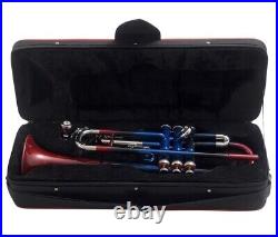 WEEKEND SALE Brand New Blue Brown Bb FLAT Trumpet Free Case+Mouthpiece