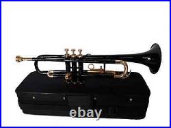 WEEKEND SALE Brand New Brass Black Bb FLAT Trumpet Free Case+Mouthpiece