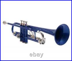 WEEKEND SALE Brand New Brass Blue Bb FLAT Trumpet Free Case+Mouthpiece