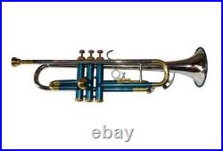 WEEKEND SALE Brand New Brass Multi Blue Bb FLAT Trumpet Free Case+Mouthpiece