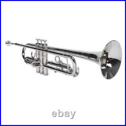 WEEKEND SALE Brand New Brass Nickle Bb FLAT Trumpet Free Case+Mouthpiece