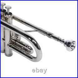 WEEKEND SALE Brand New Brass Nickle Bb FLAT Trumpet Free Case+Mouthpiece