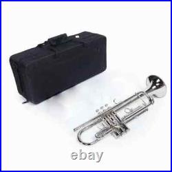 WEEKEND SALE Brand New Brass Nickle Bb FLAT Trumpet Free Case+Mouthpiece