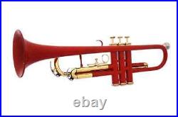 WEEKEND SALE Brand New Brass Red Bb FLAT Trumpet Free Case+Mouthpiece