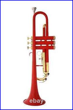 WEEKEND SALE Brand New Brass Red Bb FLAT Trumpet Free Case+Mouthpiece