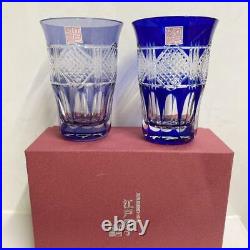 Weekend limited sale New unused Edo Kiriko pair glass for both hot and cold