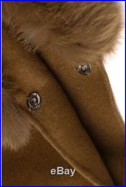 Women's Brand New Cashmere Wool Wrap Cape Brown Fox Fur CLEARANCE SALE