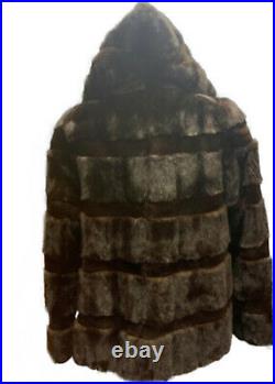 Women's New Sz 10 Brand New Mink Fur Coat Jacket with Hood CLEARANCE SALE