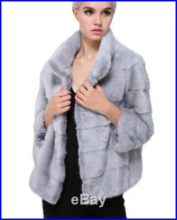Women's Sz 6 Brand New Sapphire Mink Fur Jacket Coat BLOW OUT SALE