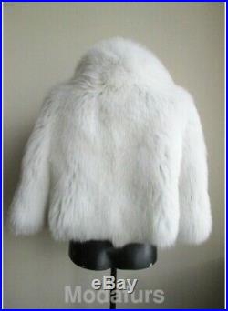 Women's Sz S Brand New White Fox Fur Jacket Coat CLEARANCE SALE Ladies