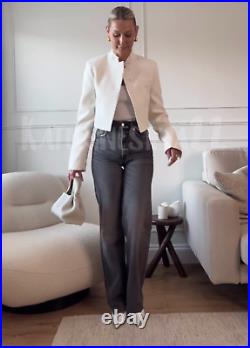 Zara New Woman Ss23 Oyster White Cropped Blazer Ref1255/837 Sale