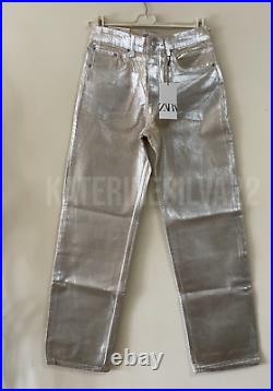 Zara New Woman Ss23 Silver Zw The Boy Boy Trousers Ref9632/066 Sale
